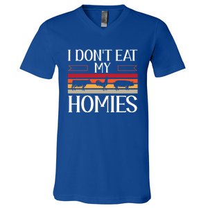 Animal Love Vegetarian Vegan I Don't Eat My Homies Gift V-Neck T-Shirt