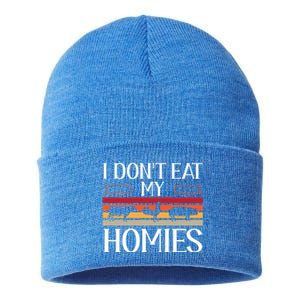 Animal Love Vegetarian Vegan I Don't Eat My Homies Gift Sustainable Knit Beanie