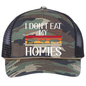 Animal Love Vegetarian Vegan I Don't Eat My Homies Gift Retro Rope Trucker Hat Cap