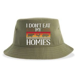 Animal Love Vegetarian Vegan I Don't Eat My Homies Gift Sustainable Bucket Hat