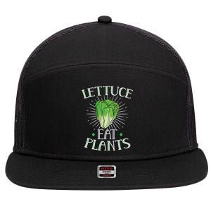 Animal Love Vegetarian Vegan Lettuce Eat Plants Cool Gift 7 Panel Mesh Trucker Snapback Hat