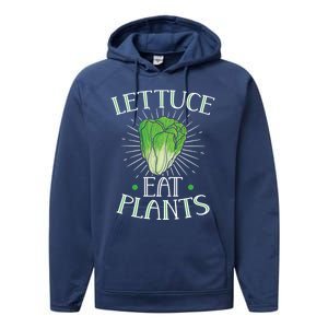 Animal Love Vegetarian Vegan Lettuce Eat Plants Cool Gift Performance Fleece Hoodie