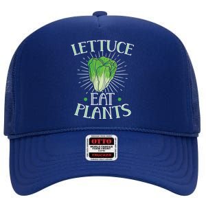 Animal Love Vegetarian Vegan Lettuce Eat Plants Cool Gift High Crown Mesh Back Trucker Hat