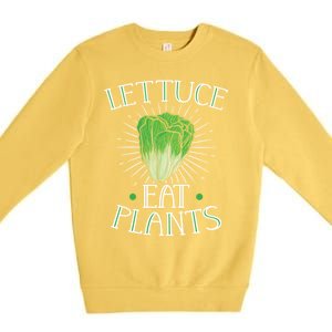 Animal Love Vegetarian Vegan Lettuce Eat Plants Meaningful Gift Premium Crewneck Sweatshirt