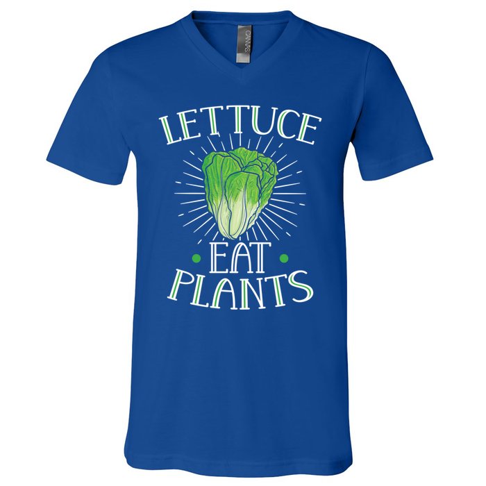 Animal Love Vegetarian Vegan Lettuce Eat Plants Meaningful Gift V-Neck T-Shirt