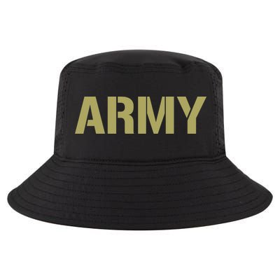 Army Logo Vintage Thin Line American Flag Back And Front Cool Comfort Performance Bucket Hat
