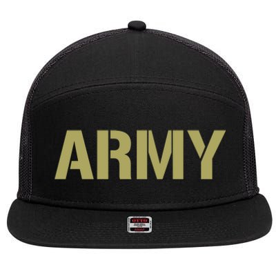 Army Logo Vintage Thin Line American Flag Back And Front 7 Panel Mesh Trucker Snapback Hat