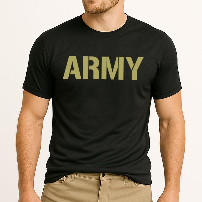 Army Logo Vintage Thin Line American Flag Back And Front Performance Shirt