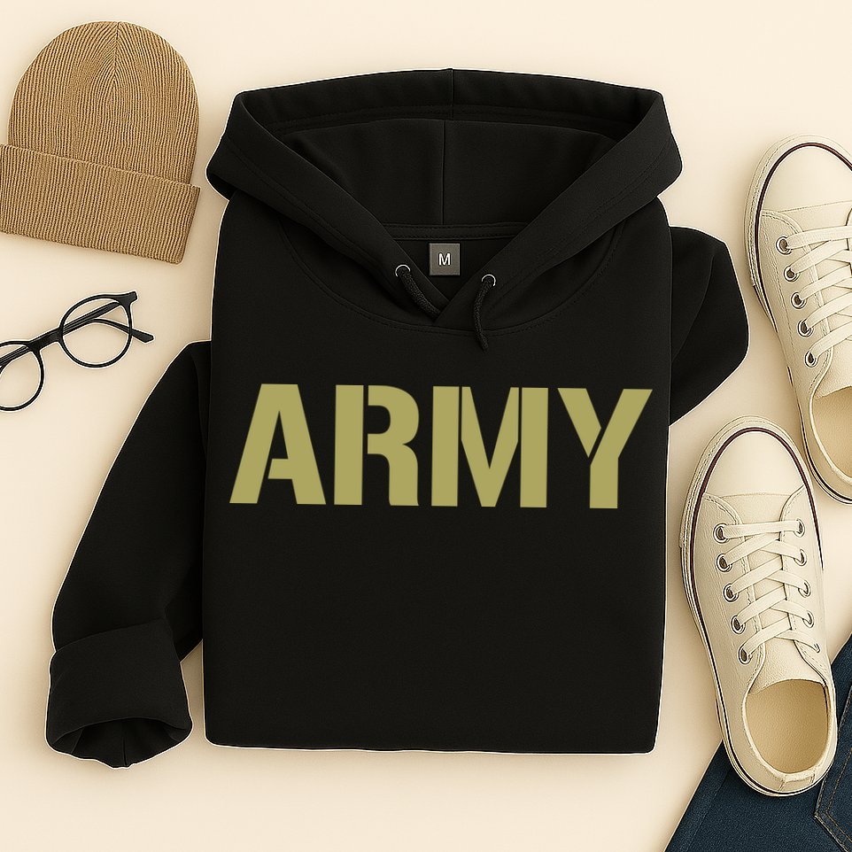 Army Logo Vintage Thin Line American Flag Back And Front Hoodie