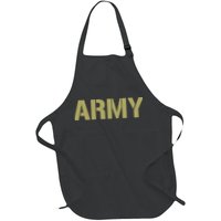 Army Logo Vintage Thin Line American Flag Back And Front Full-Length Apron With Pockets