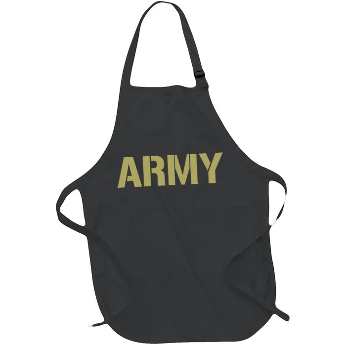 Army Logo Vintage Thin Line American Flag Back And Front Full-Length Apron With Pockets