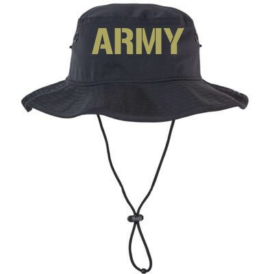 Army Logo Vintage Thin Line American Flag Back And Front Bucket Hat