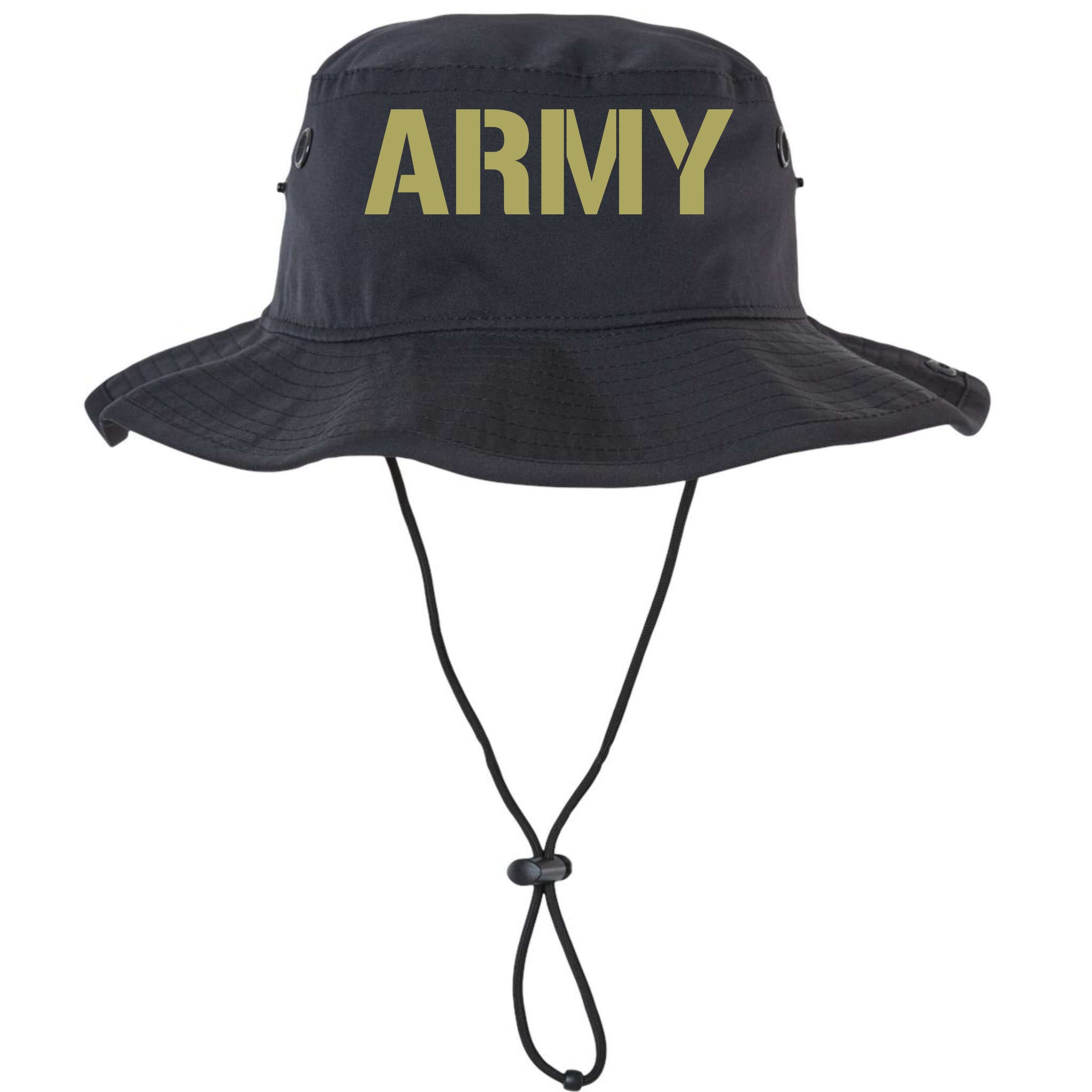 Army Logo Vintage Thin Line American Flag Back And Front Bucket Hat