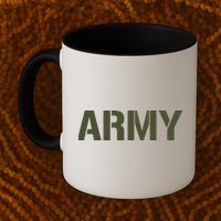 Army Logo Vintage Thin Line American Flag Back And Front Mug