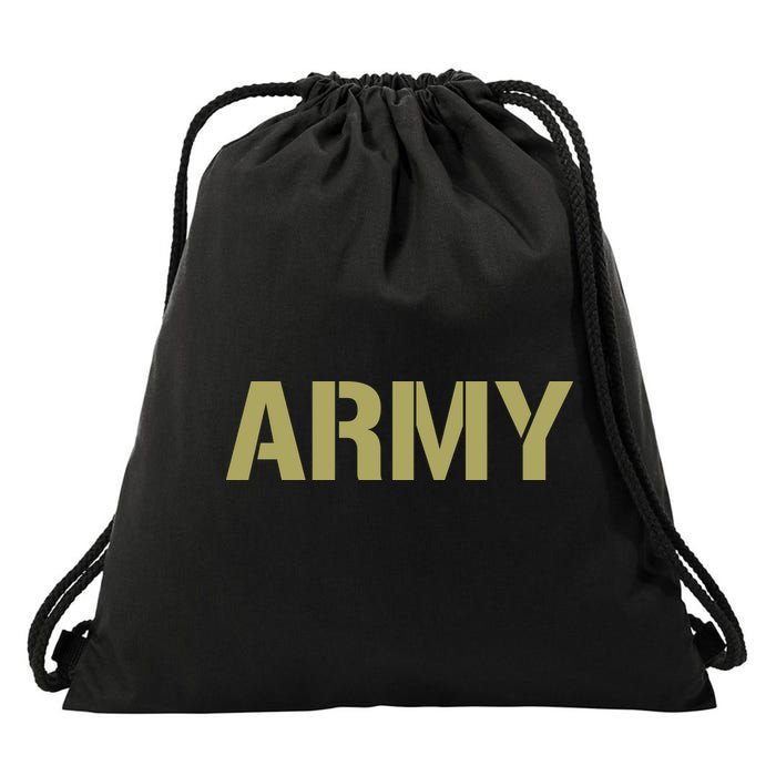 Army Logo Vintage Thin Line American Flag Back And Front Drawstring Bag