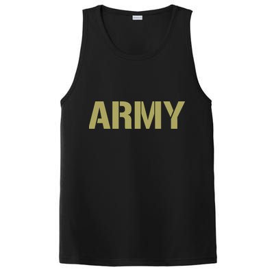 Army Logo Vintage Thin Line American Flag Back And Front PosiCharge Competitor Tank