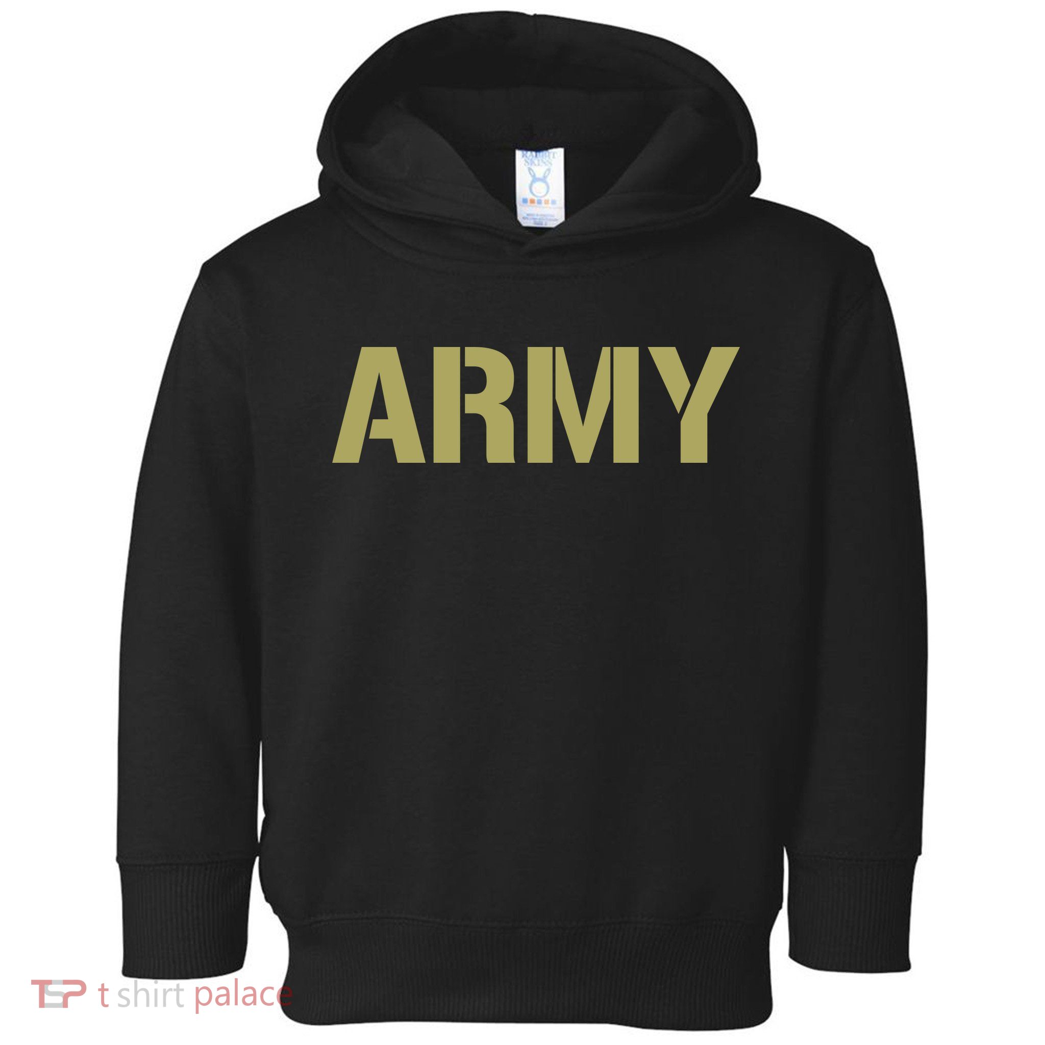 Army Logo Vintage Thin Line American Flag Back And Front Toddler Hoodie
