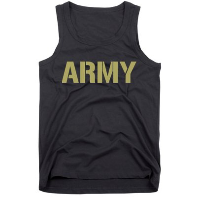 Army Logo Vintage Thin Line American Flag Back And Front Tank Top
