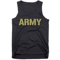 Army Logo Vintage Thin Line American Flag Back And Front Tank Top