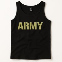 Army Logo Vintage Thin Line American Flag Back And Front Tank Top