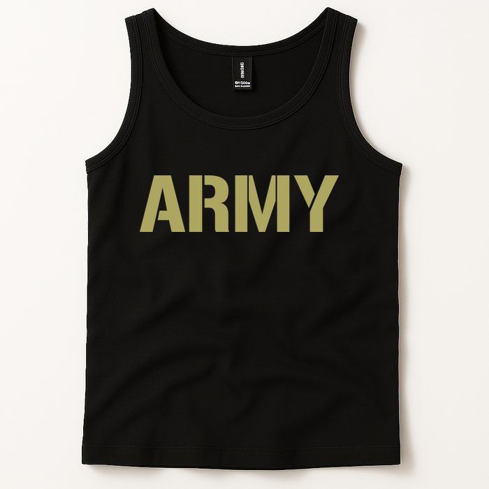 Army Logo Vintage Thin Line American Flag Back And Front Tank Top