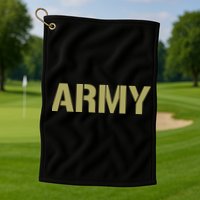 Army Logo Vintage Thin Line American Flag Back And Front Golf Towel