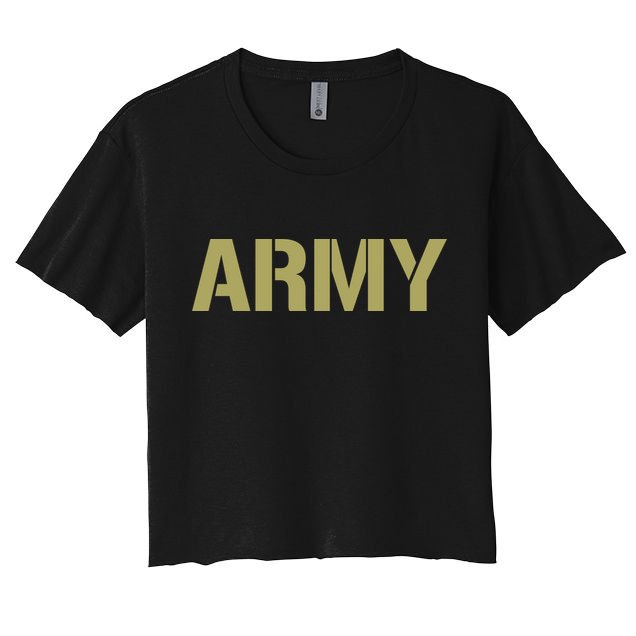 Army Logo Vintage Thin Line American Flag Back And Front Crop Top