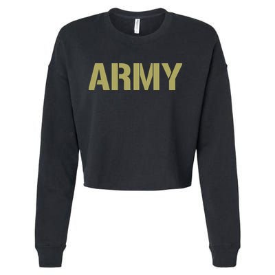 Army Logo Vintage Thin Line American Flag Back And Front Cropped Pullover Crew