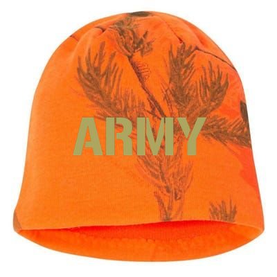 Army Logo Vintage Thin Line American Flag Back And Front Kati - Camo Knit Beanie