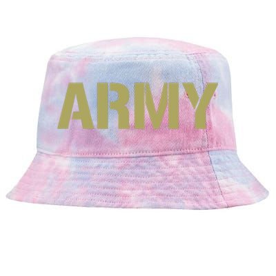 Army Logo Vintage Thin Line American Flag Back And Front Tie-Dyed Bucket Hat