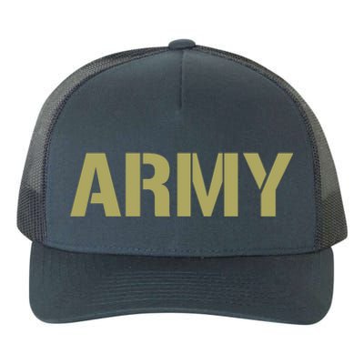 Army Logo Vintage Thin Line American Flag Back And Front Yupoong Adult 5-Panel Trucker Hat