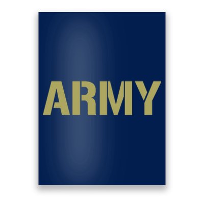 Army Logo Vintage Thin Line American Flag Back And Front Poster