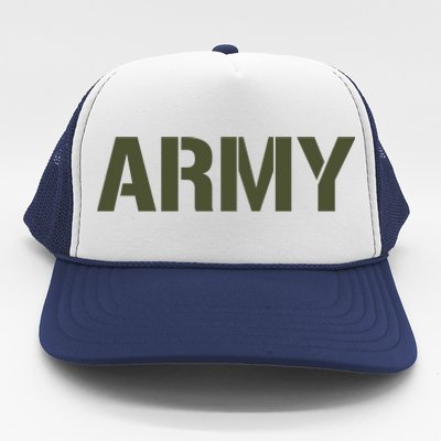 Army Logo Vintage Thin Line American Flag Back And Front Trucker Hat