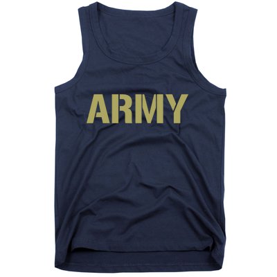 Army Logo Vintage Thin Line American Flag Back And Front Tank Top