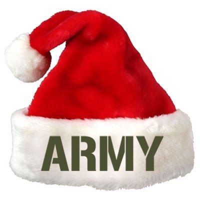 Army Logo Vintage Thin Line American Flag Back And Front Premium Christmas Santa Hat