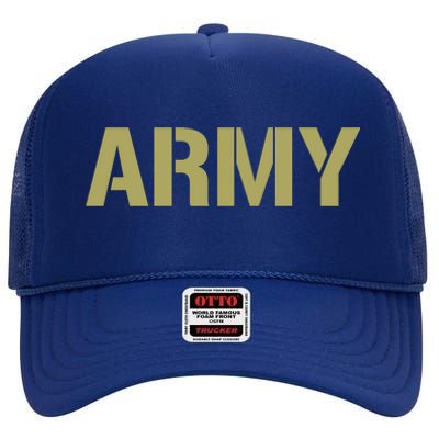 Army Logo Vintage Thin Line American Flag Back And Front High Crown Mesh Back Trucker Hat