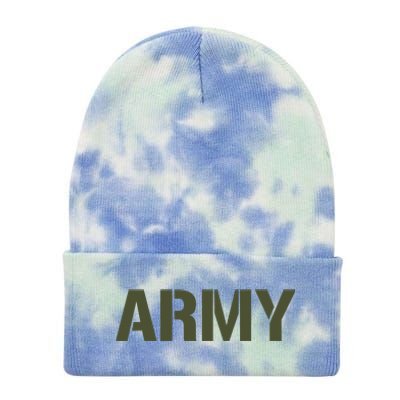 Army Logo Vintage Thin Line American Flag Back And Front Tie Dye 12in Knit Beanie