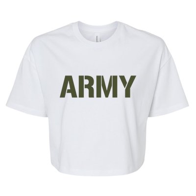 Army Logo Vintage Thin Line American Flag Back And Front Bella+Canvas Jersey Crop Tee