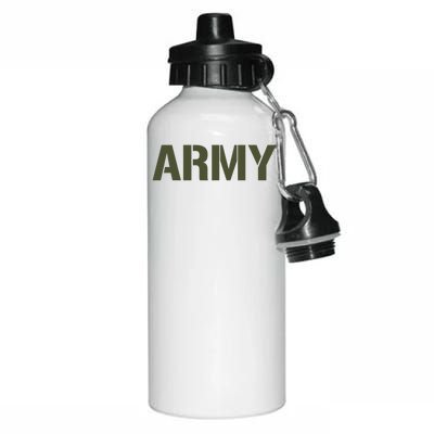 Army Logo Vintage Thin Line American Flag Back And Front Aluminum Water Bottle 