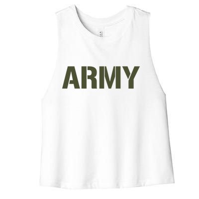 Army Logo Vintage Thin Line American Flag Back And Front Women's Racerback Cropped Tank