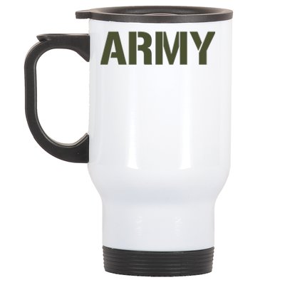 Army Logo Vintage Thin Line American Flag Back And Front Stainless Steel Travel Mug