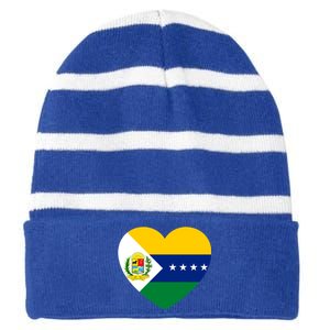 Apure Love Venezuela Gift Striped Beanie with Solid Band