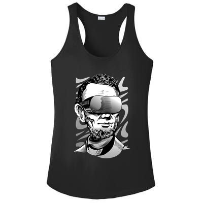 Abraham Lincoln Virtual Reality Glasses Ladies PosiCharge Competitor Racerback Tank