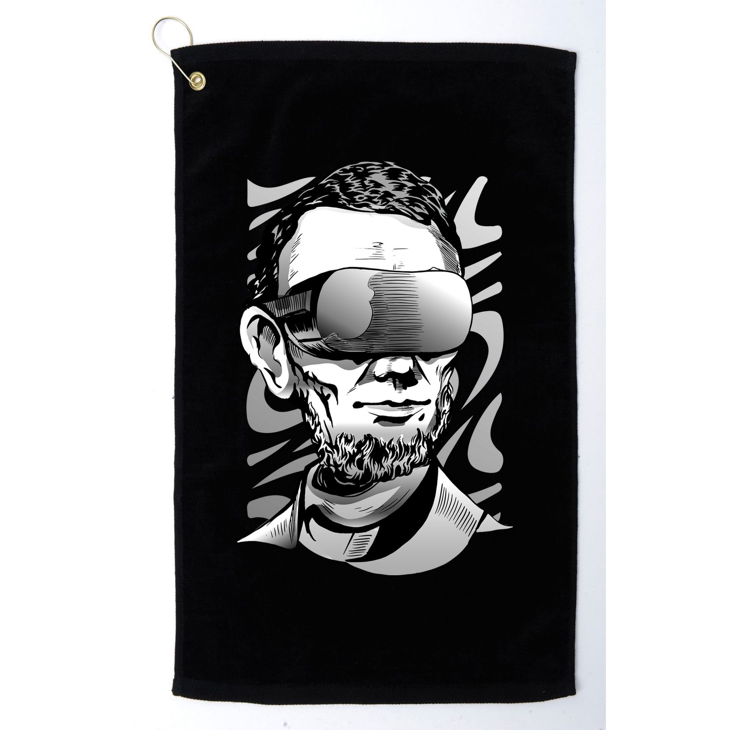 Abraham Lincoln Virtual Reality Glasses Golf Towel