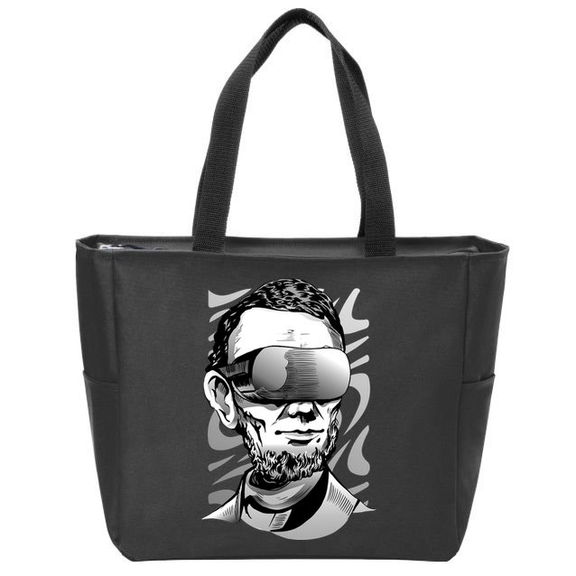 Abraham Lincoln Virtual Reality Glasses Zip Tote Bag