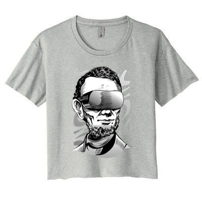 Abraham Lincoln Virtual Reality Glasses Crop Top