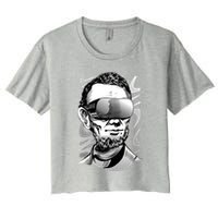 Abraham Lincoln Virtual Reality Glasses Women's Crop Top Tee