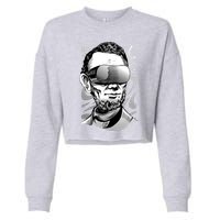 Abraham Lincoln Virtual Reality Glasses Cropped Pullover Crew
