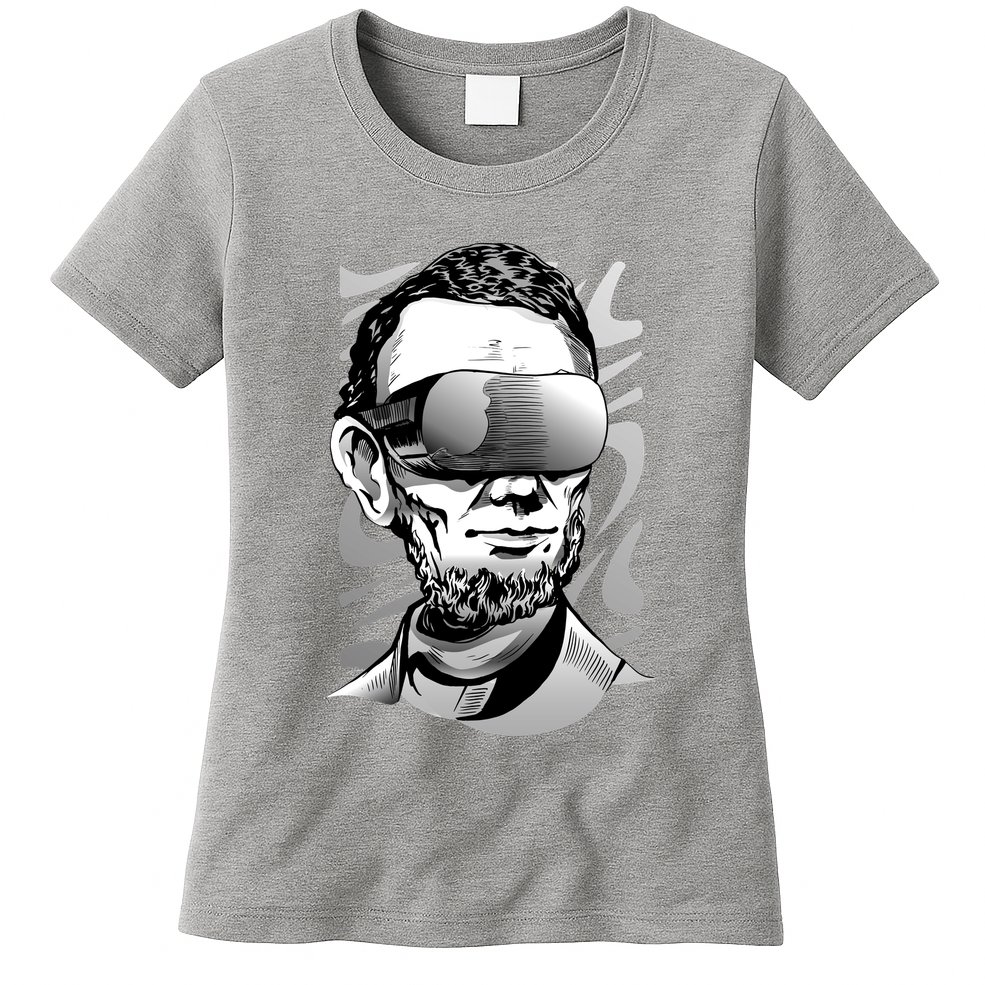 Abraham Lincoln Virtual Reality Glasses Womens T-Shirt