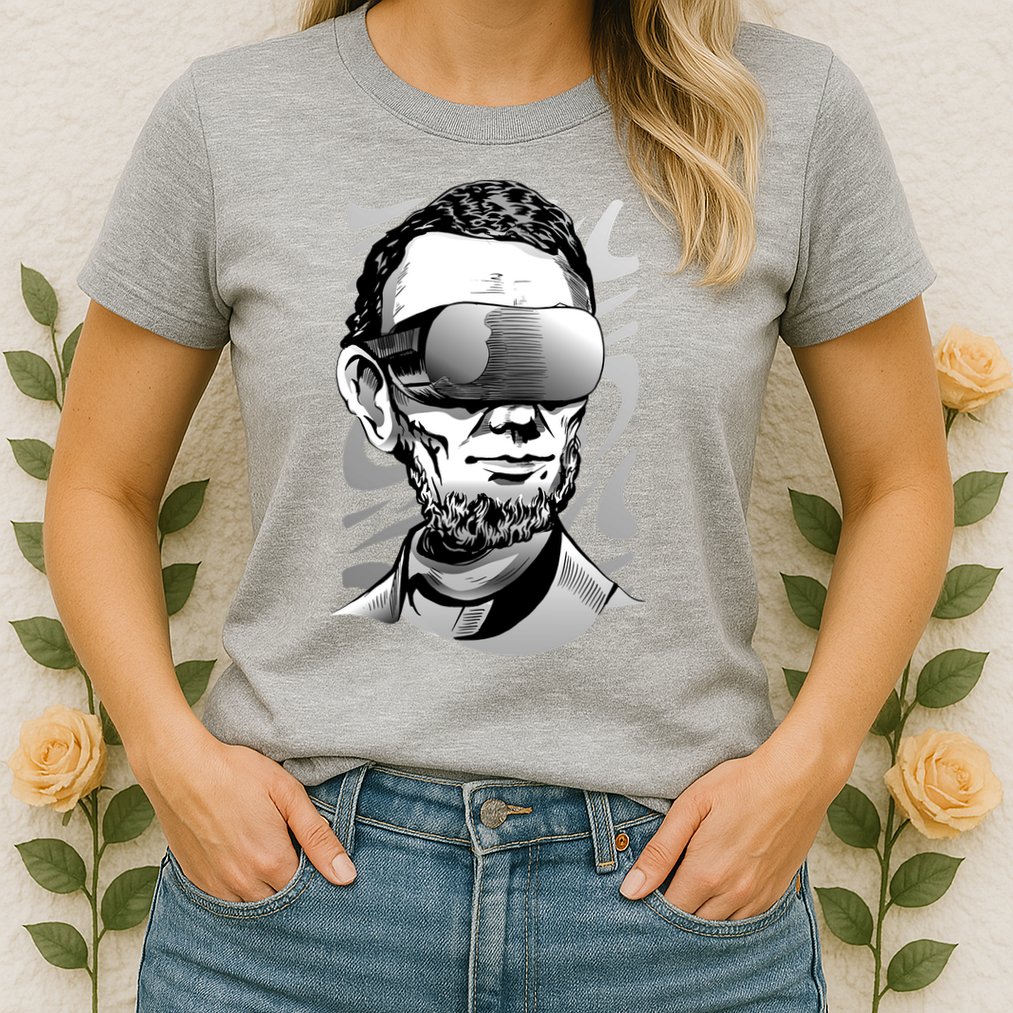 Abraham Lincoln Virtual Reality Glasses Womens T-Shirt